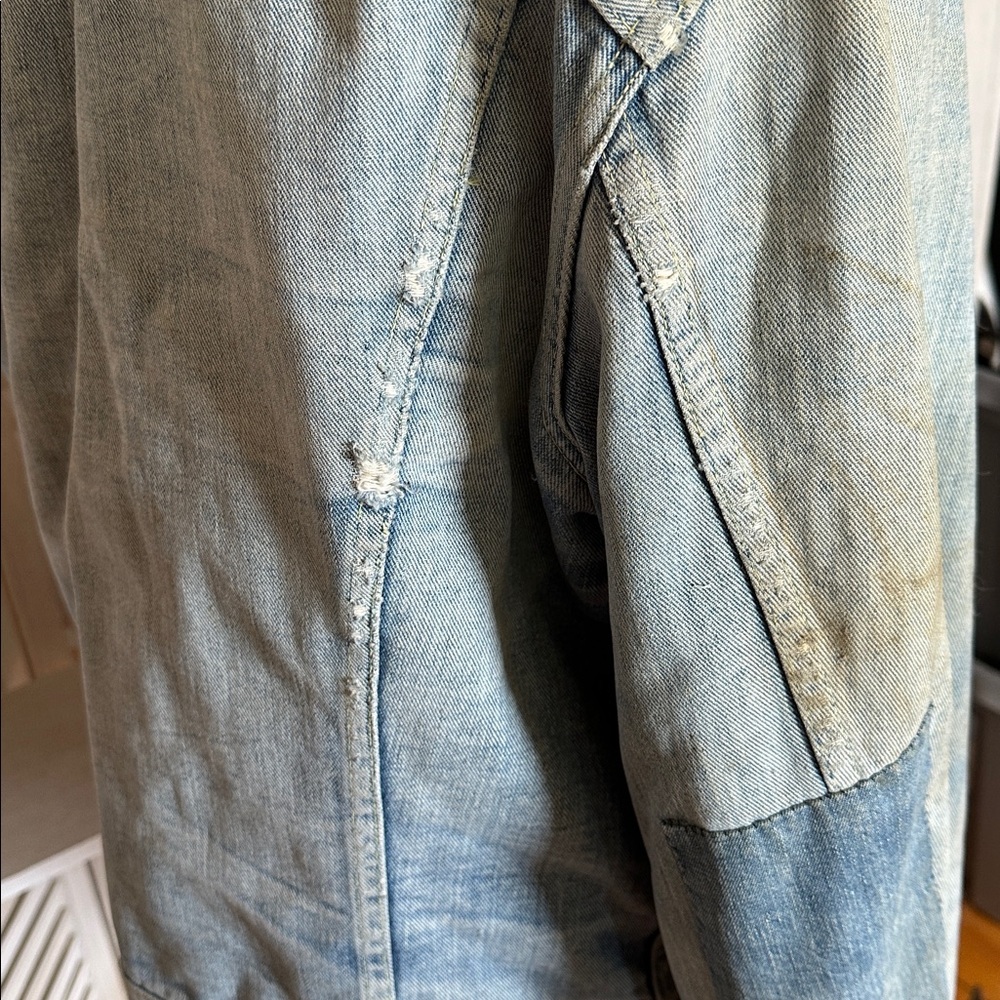 Vintage Lee Storm Rider Denim Jacket with Tan Accents - Picture 3 of 7